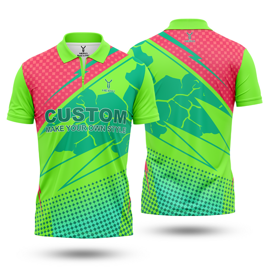 Customized Green 3D Pattern Performance Dart shirts