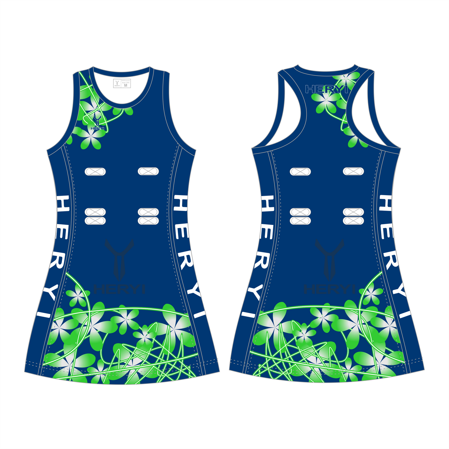 Customized flame design netball dress