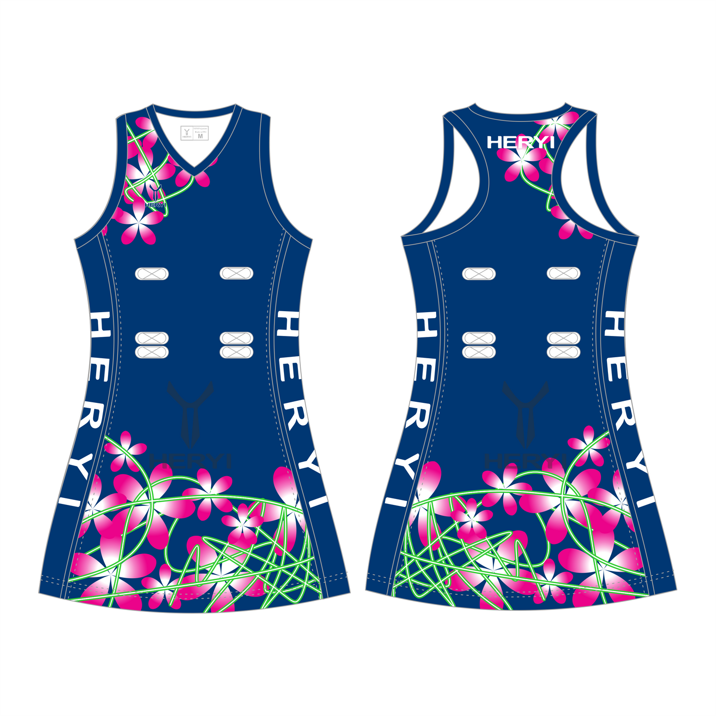 Customized flame design netball dress