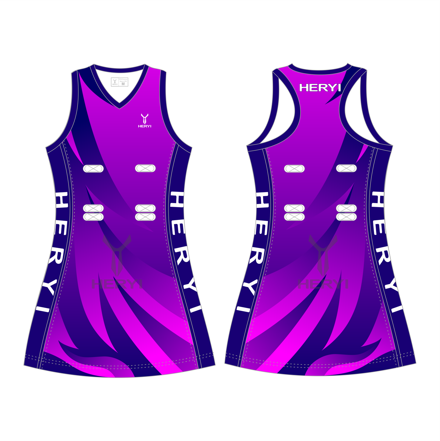 Custom netball dresses V-neck