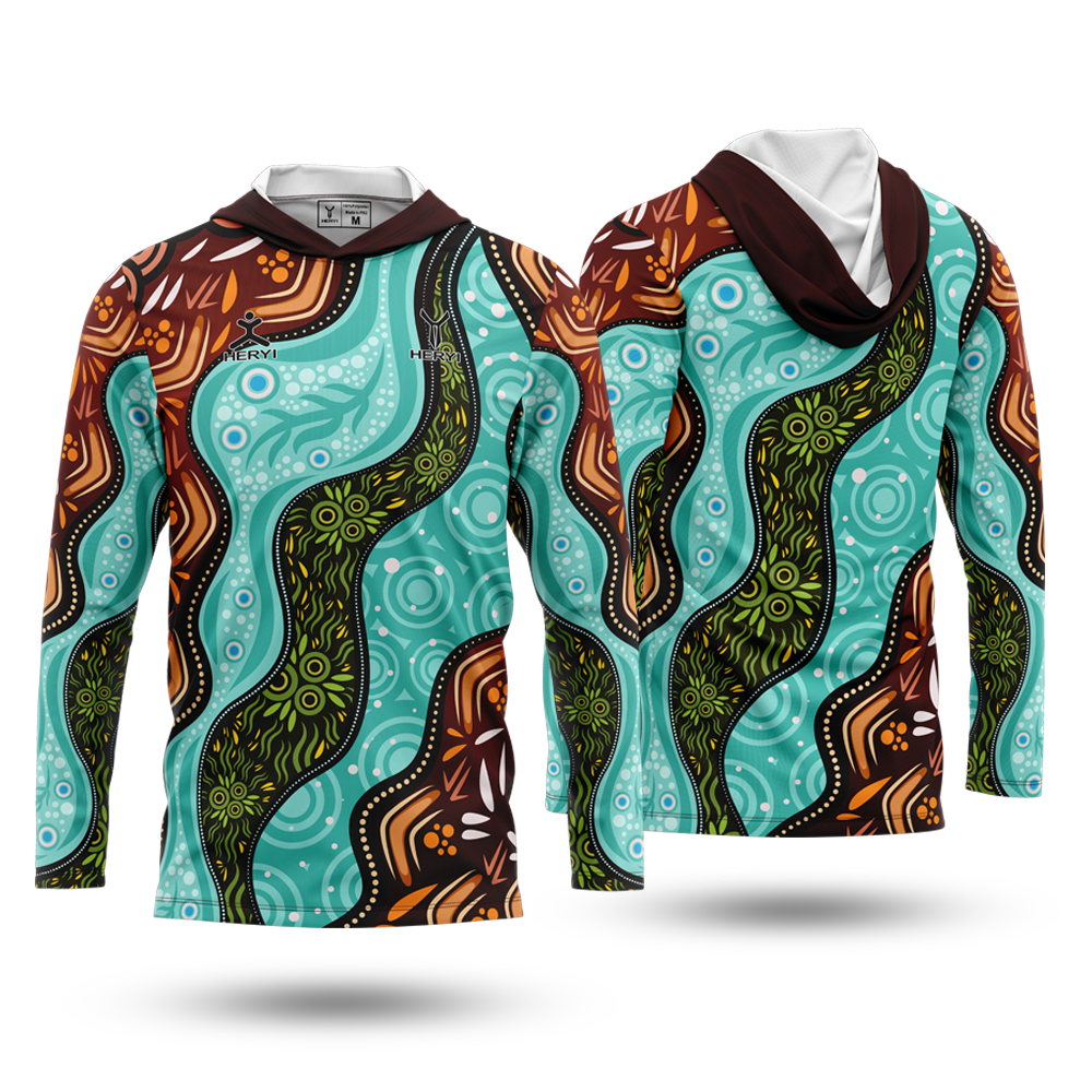 Custom Sublimation Aboriginal UPF50+ Men's Fishing Uniforms