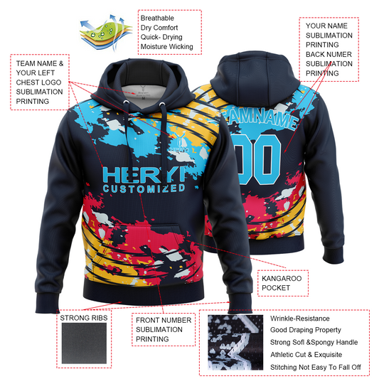 Custom Design Sublimation Full Print Men Reversible Hoodie H103-15