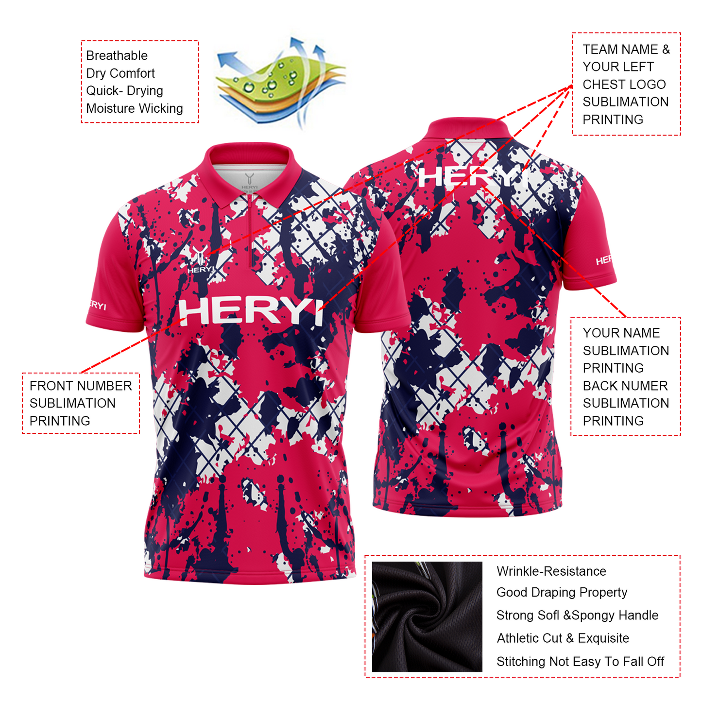 Custom Breathable Dart Jersey