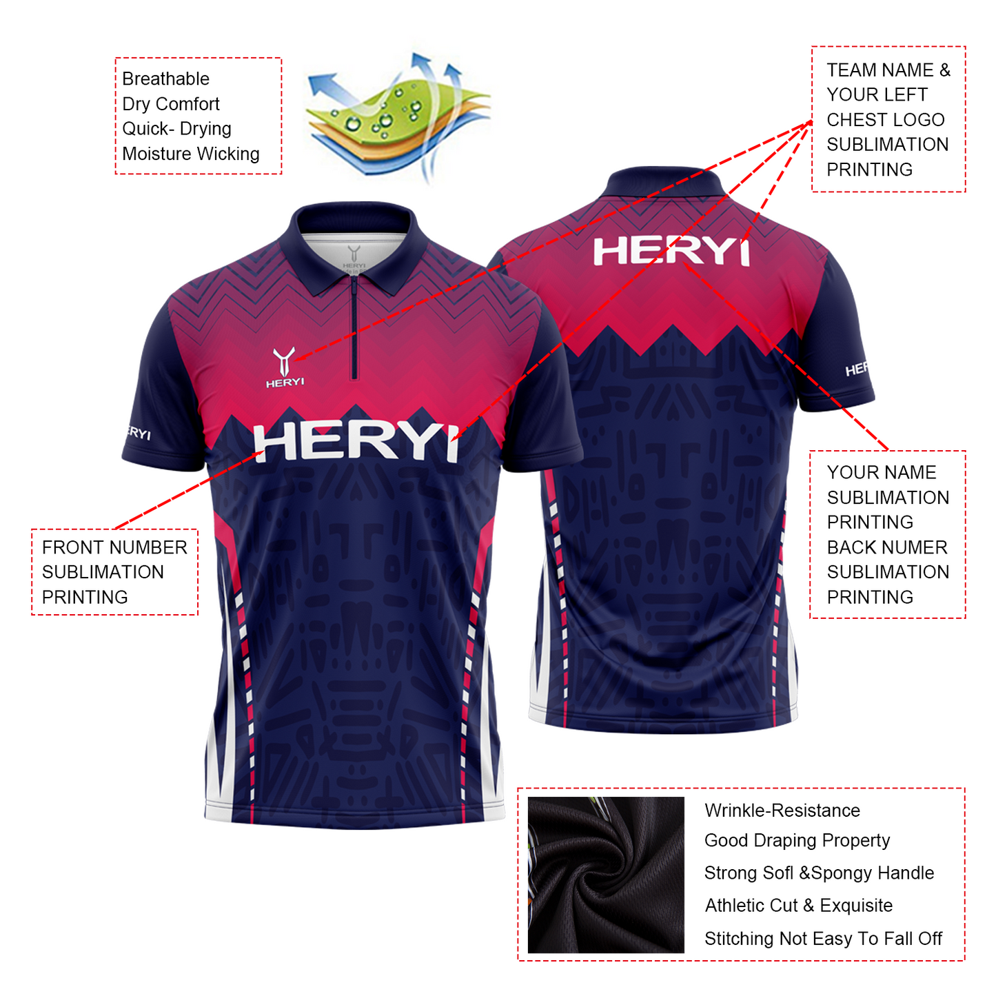 Custom Absorb Sweat Dart Jersey