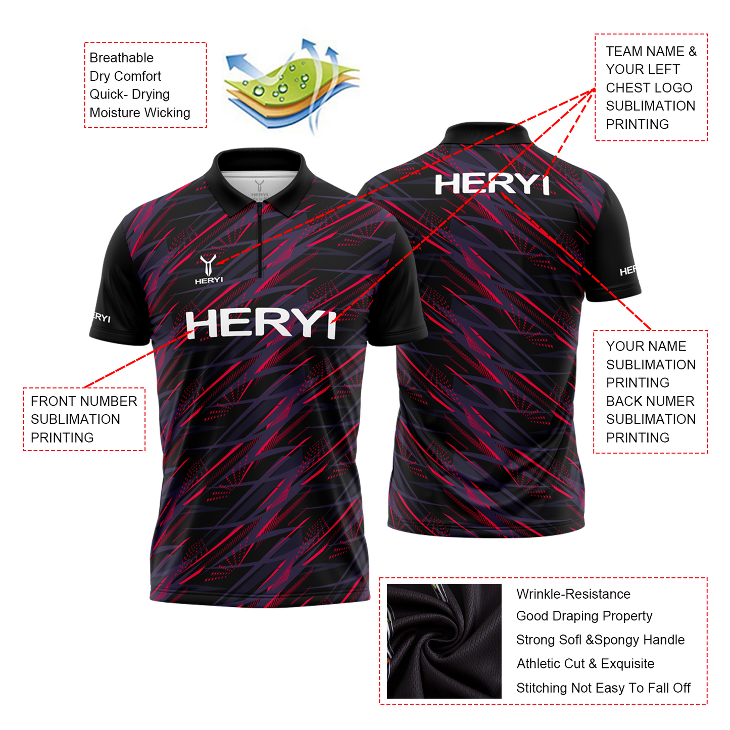 Custom Sublimation Dart Polo Shirt