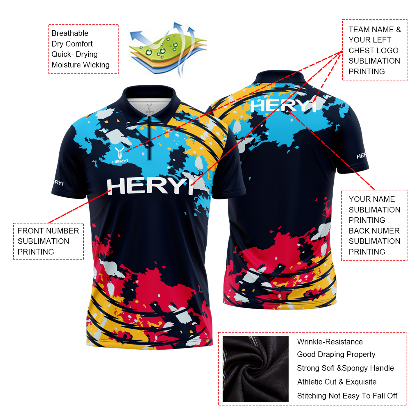 Custom Sublimation Quick-dry Dart Jersey