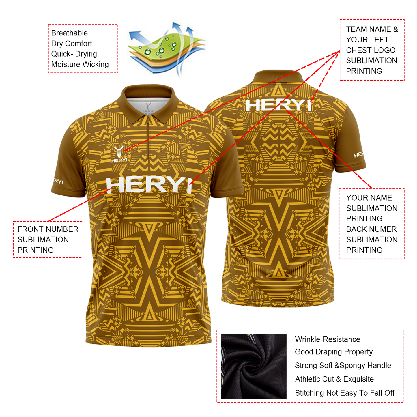 Custom Your Design Polyester Sport Dart Polo Shirt