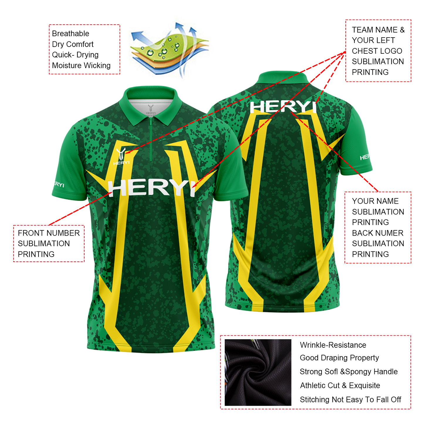 Custom Dart Shirt Sublimation Darts Polo Shirts With Zipper