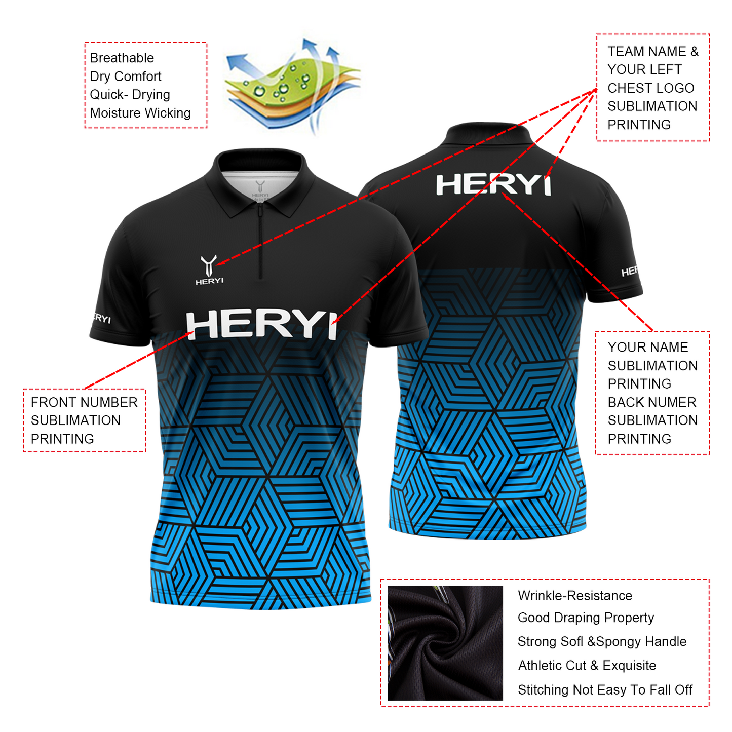 Full Sublimation Wholesale Breathable Quick Dry Polyester Darts Jersey