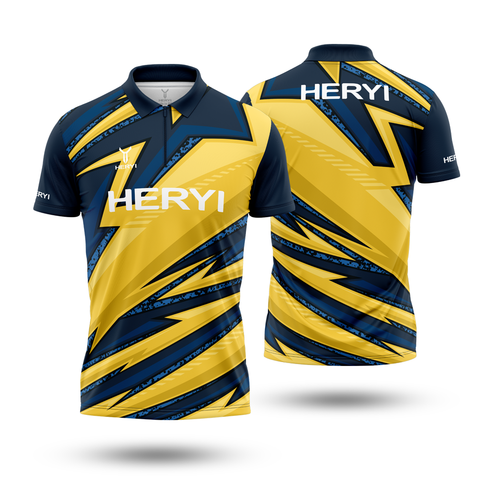 Custom Men Zipper up Polo Shirt Men Work Shirt Sublimated Dart Jerseys
