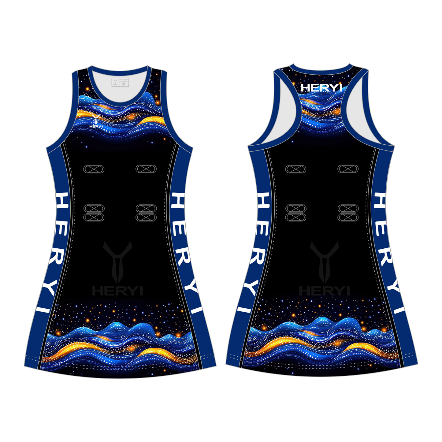 Customized black aborigines netball dress