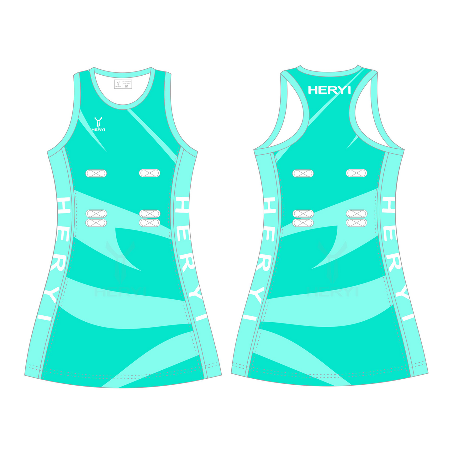 Customized blue pink netball dress