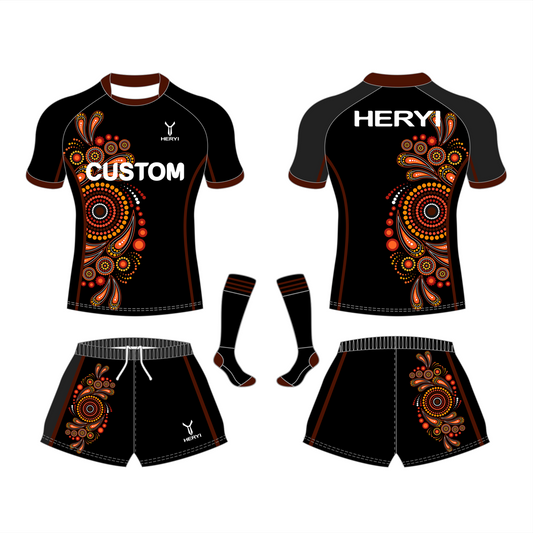 Custom Sublimation Aboriginal Team Rugby Uniform
