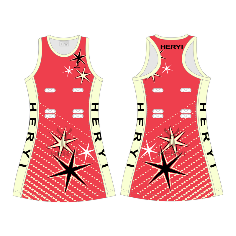 Customized blue-green netball dress