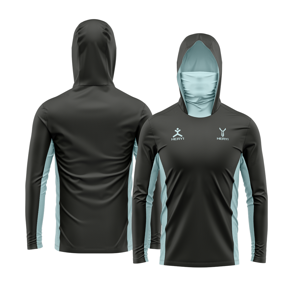 Custom blue UPF50+ fishing shirt