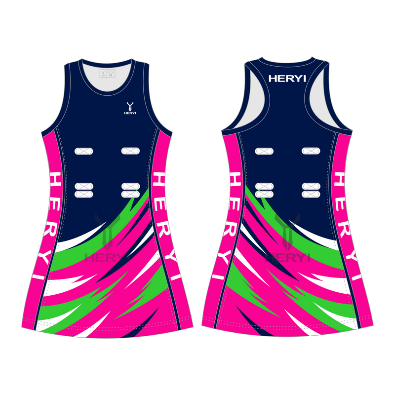 Custom sublimation club logo netball uniforms