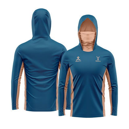 Custom blue UPF50+ fishing shirt
