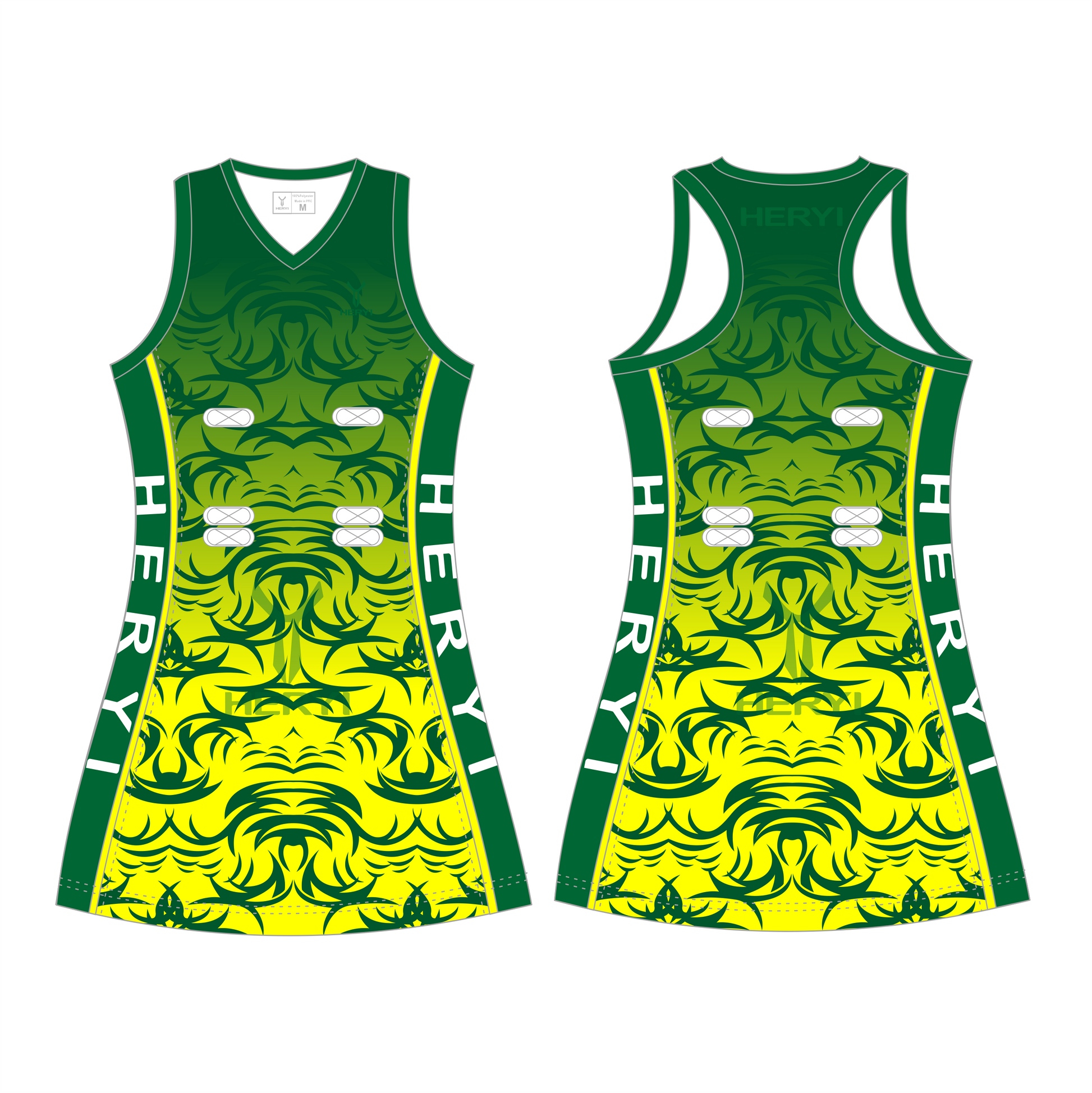 Custom new V-neck netball dresses Heryi Sportswear Custom new V-neck netball dresses Heryi Sportswear