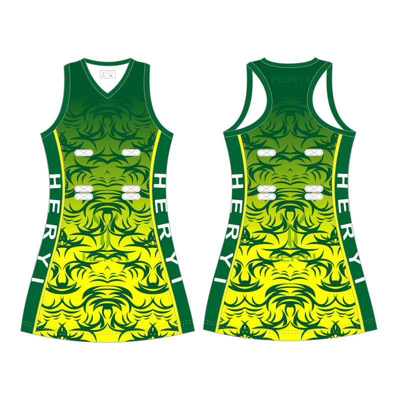 Custom yellow netball dresses