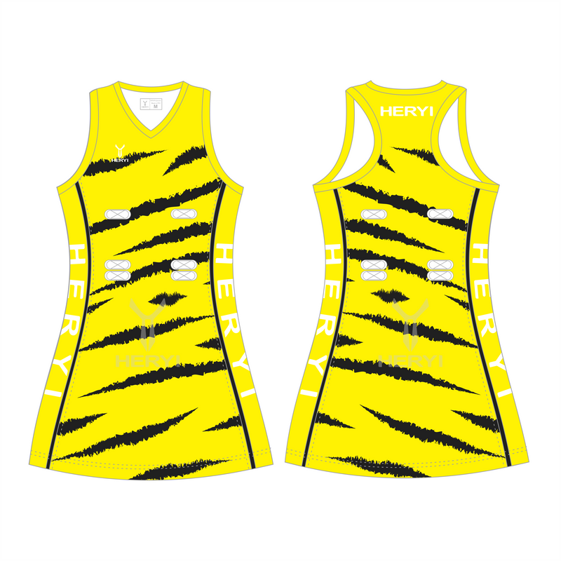 Custom yellow netball dresses