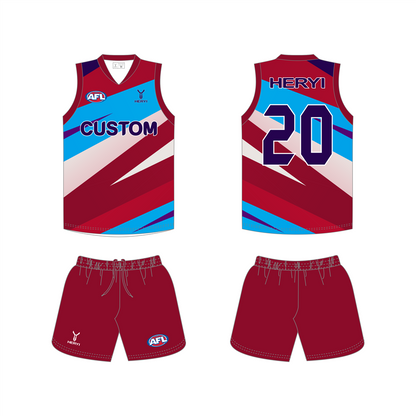 Custom 100% Polyester Sublimated Australian Football Jersey AFL Rugby Football Singlet