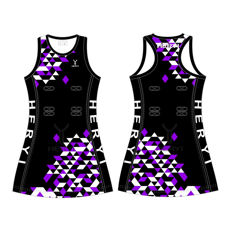 Custom black netball dress netball uniform