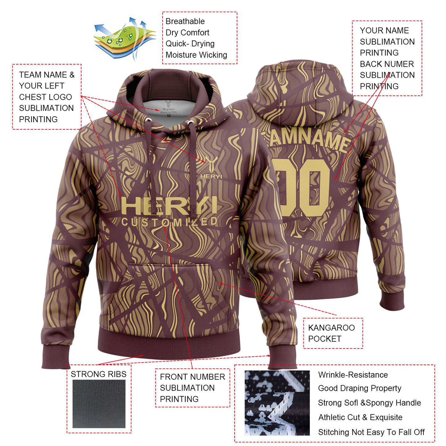 Custom Sublimation Hoodies H103-1