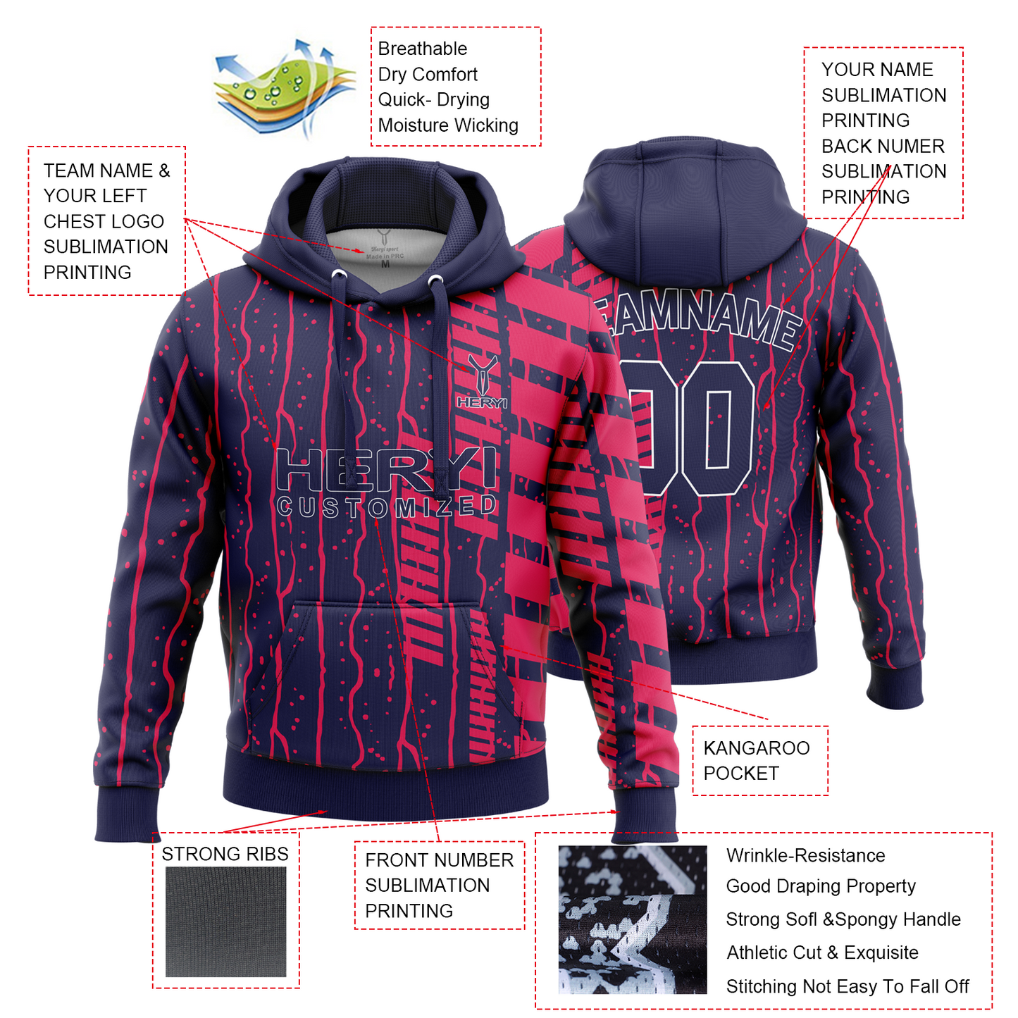 Custom Sublimation Winter Training Hoodies H103-2