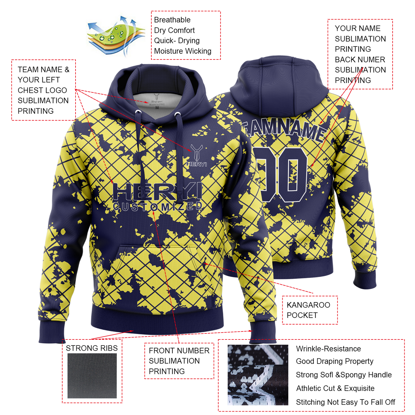 Custom Sublimated Hockey Hoodies & Swearshirts H103-9