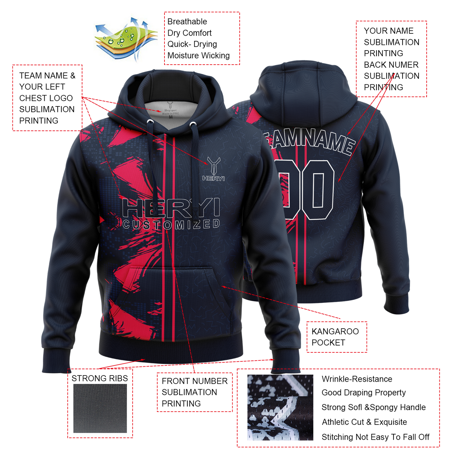 Custom Sublimated Hoodies & Swearshirts H103-10