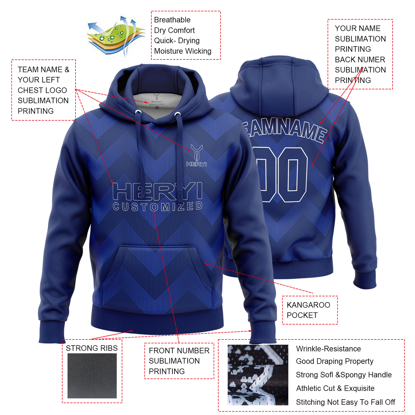 Custom Sublimation  Hoodies Sweatshirts H103-17