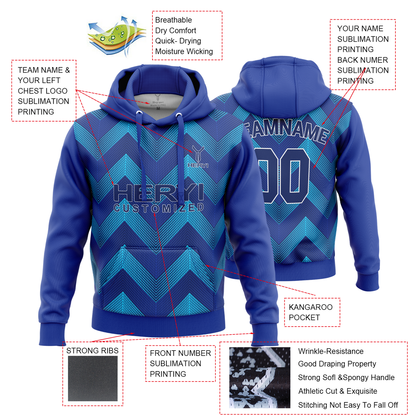 Custom Sublimation  Hoodies Sweatshirts H103-18