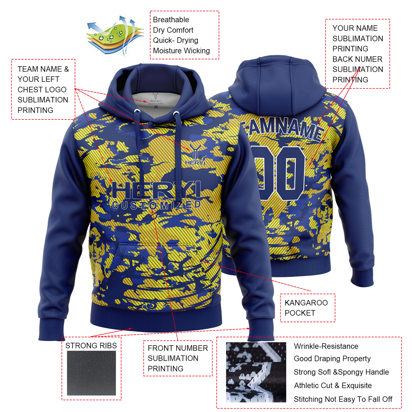 Custom Sublimation  Hoodies Sweatshirts H103-19