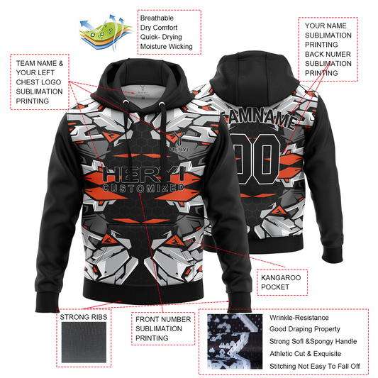 Custom Sports Wear Sublimation Hoodies Sweatshirts H103-23