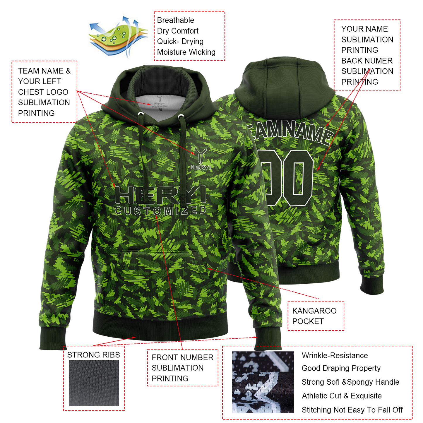 Custom Polyester Sublimation Crop Drawstring Men's Hoodies H103-25