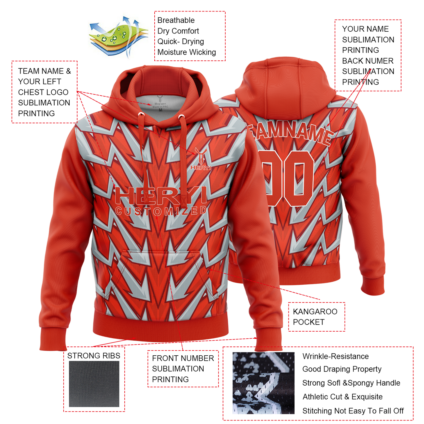 Custom Polyester Sublimation Men's Hoodies H103-26