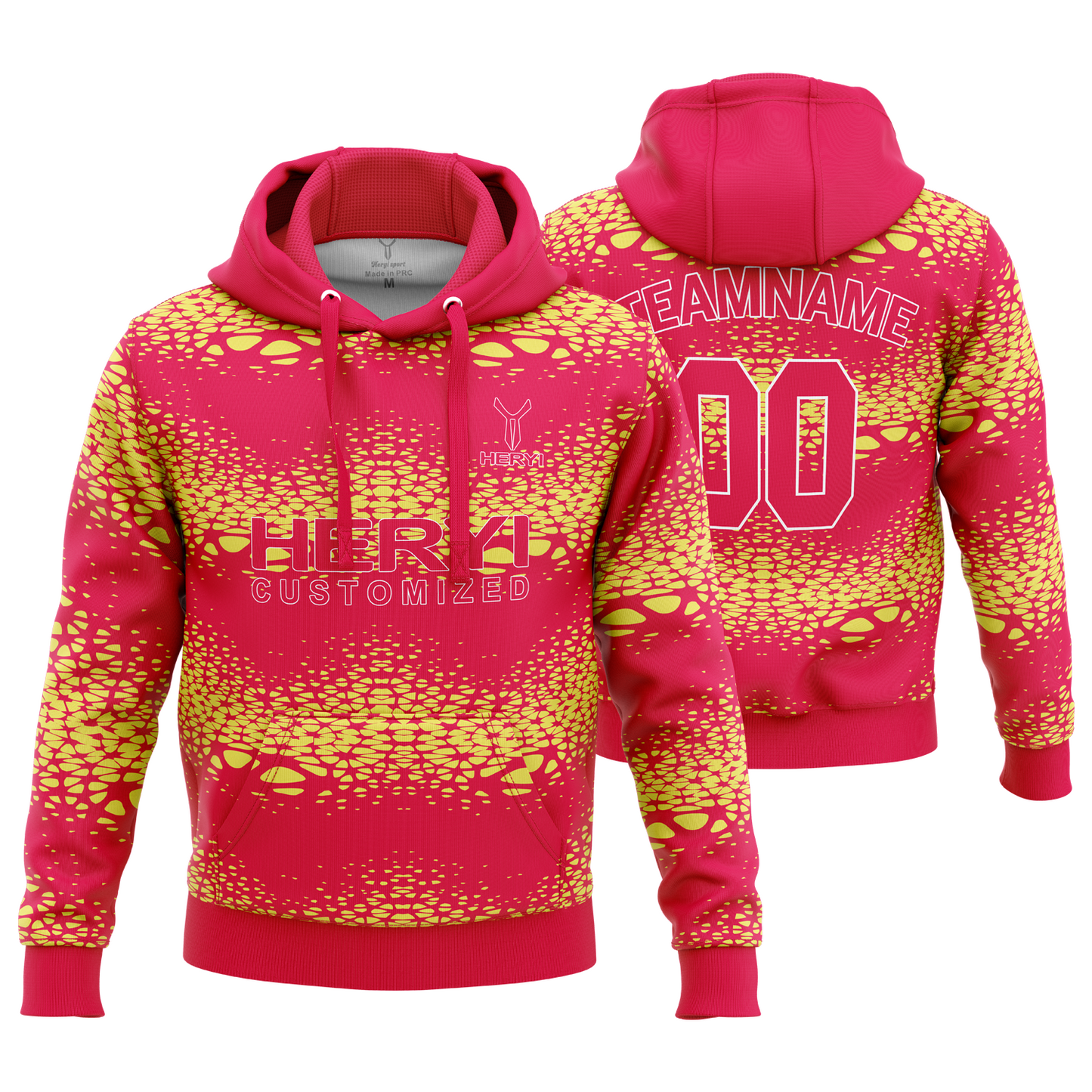 Custom Heavyweight 100% Cotton Black Blanket Sublimation Pullover Hoodies H103-8
