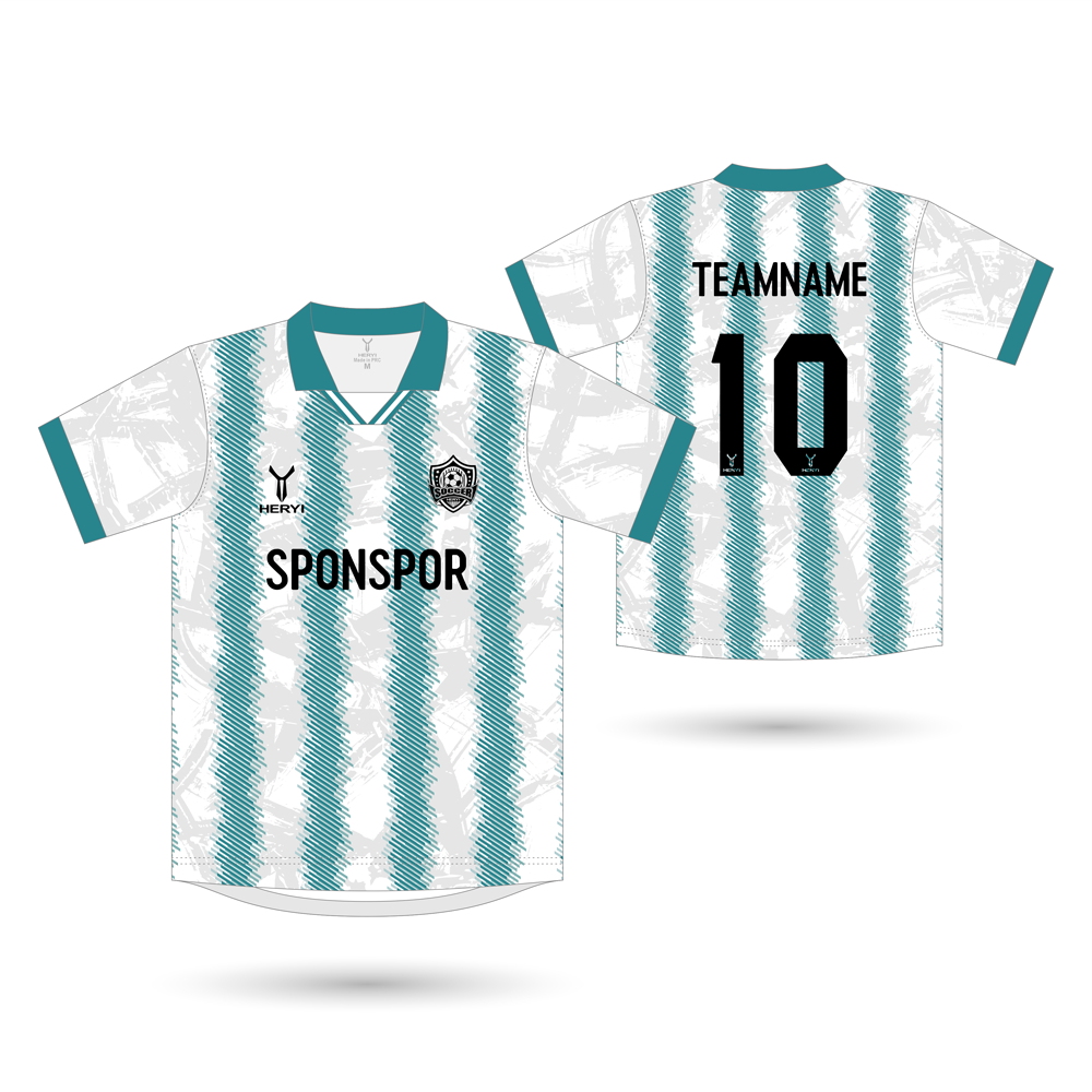 Vintage Grunge Mint & White Striped Jersey | Streetwear Sportswear Supplier