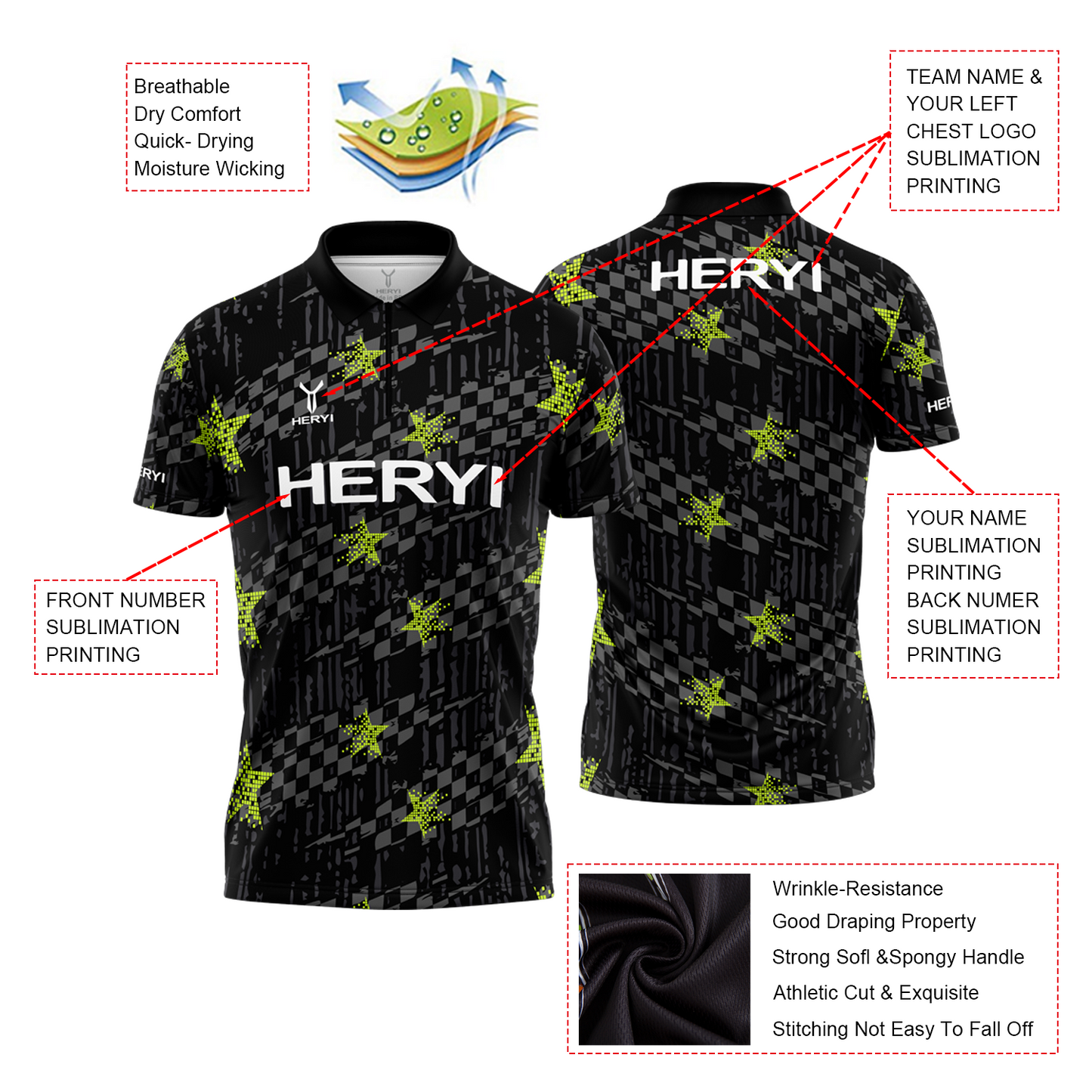 Custom Sublimation Quick-dry Dart Polo Shirt