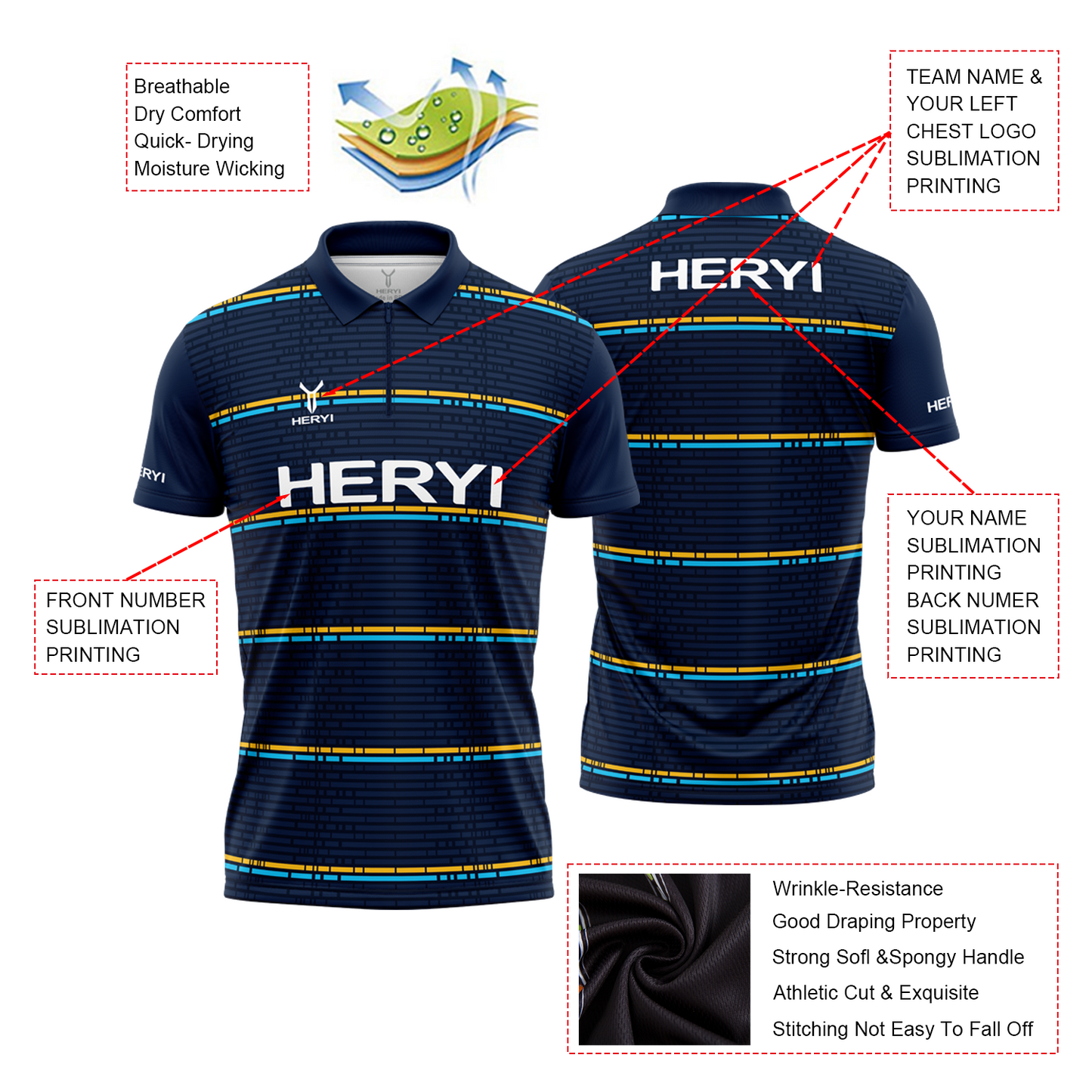 Customized Sublimation Quick-dry Dart Shirt