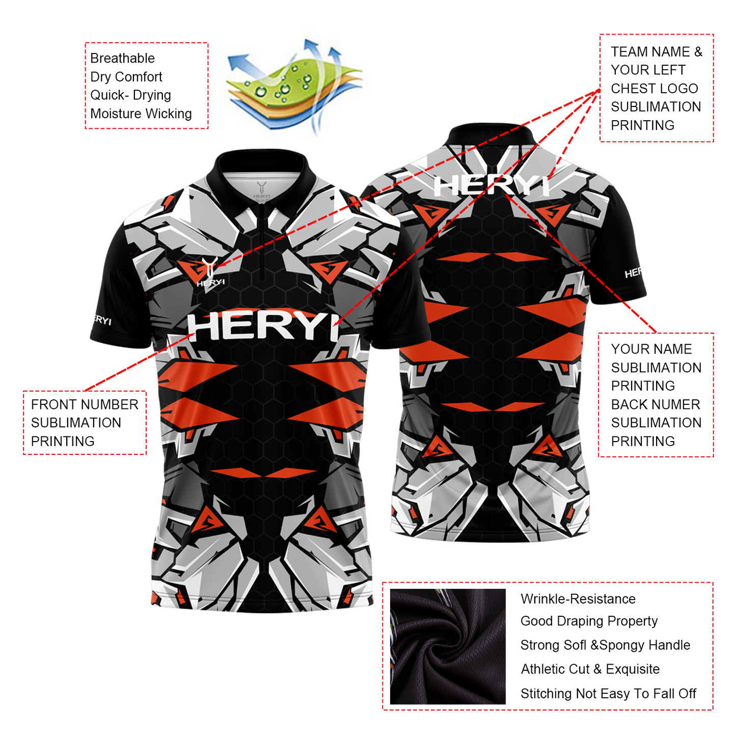 Custom Breathable Sublimation Dart Shirt