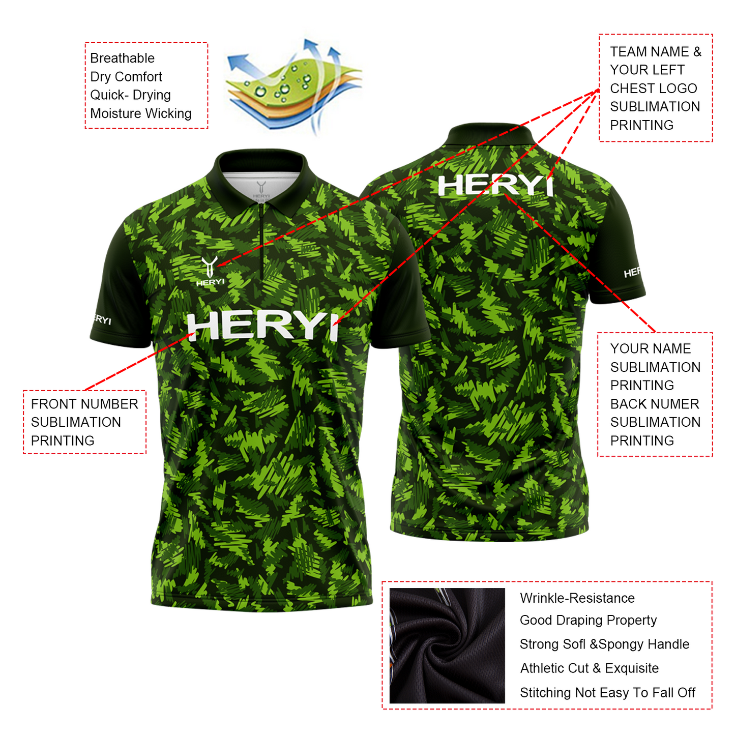 Customized Breathable Sublimation Dart Polo Shirt