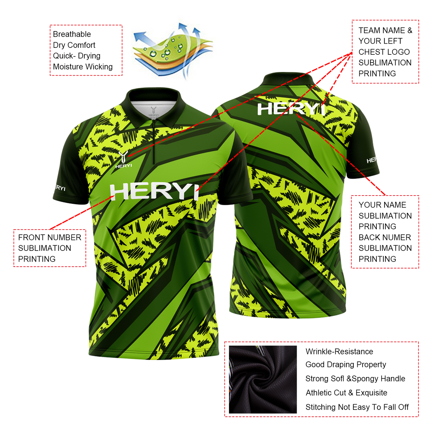 Custom Wholesale Sublimated Printing Mesh Design Casual Cool Dry Darts Polo Shirts