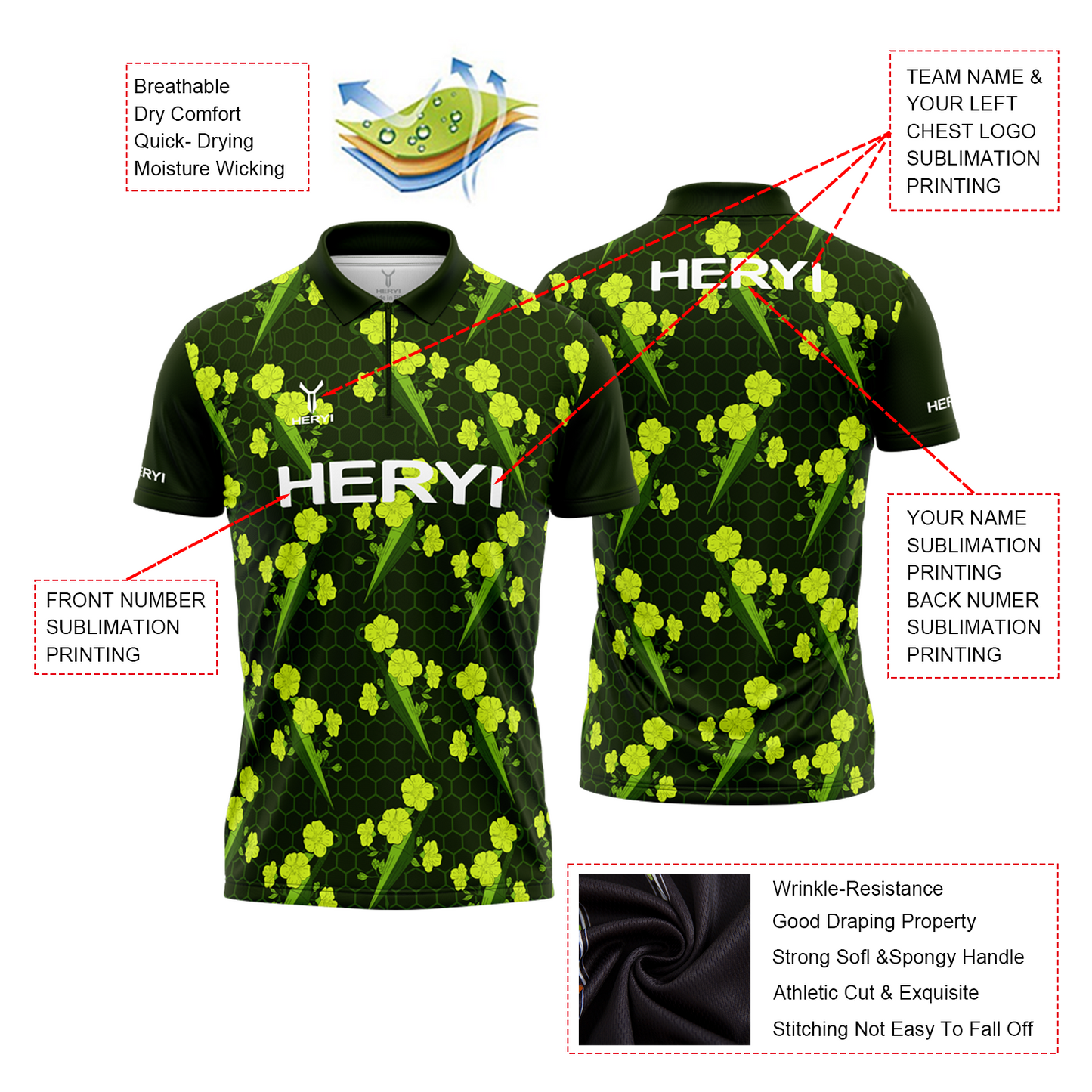 High Quality Custom Sublimation Dart Polo Shirt