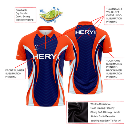 Custom Design Competition Uniform Polyester Quick Dry Sublimation Polo t Shirt Man Dart Shirts