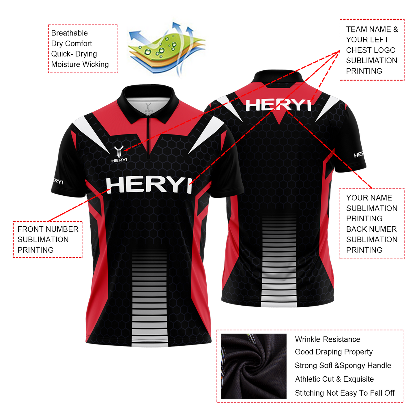 High-Performance Polyester Darts Polos