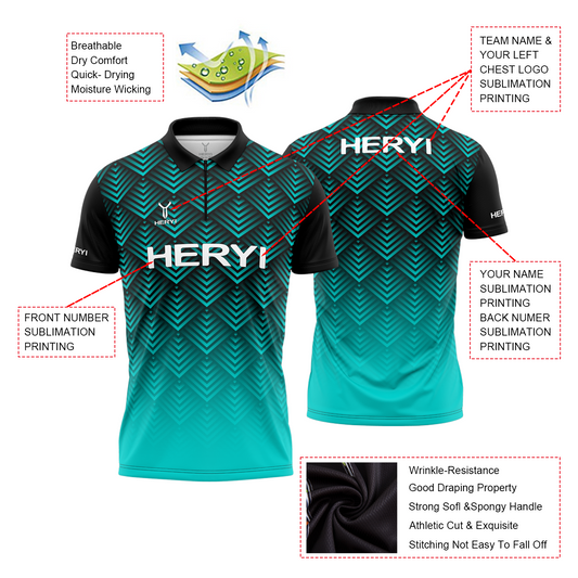 Custom Wholesale Darts Club Team Jersey Short Sleeve Sublimation Sports Shirt Dart Polo Shirt