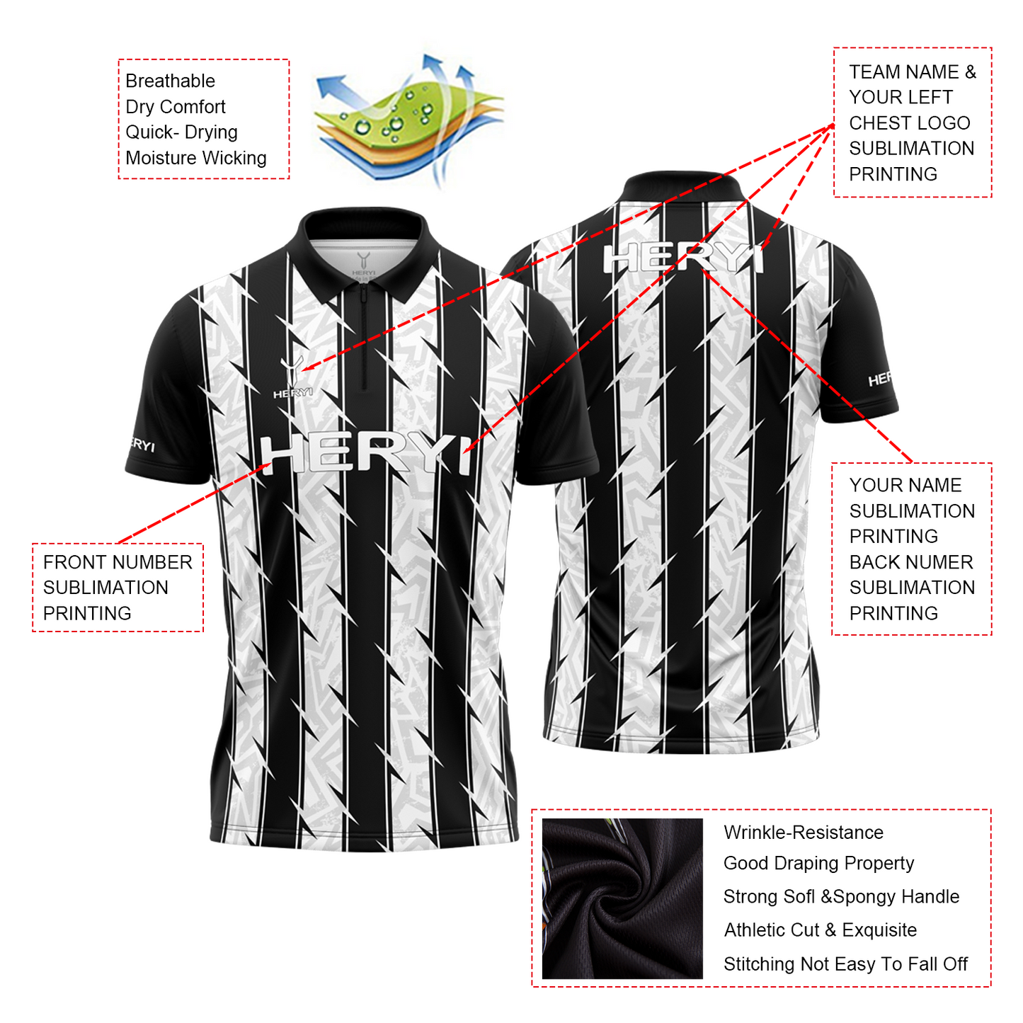 Custom Men's Sports Polo Shirts for Bowling Jersey