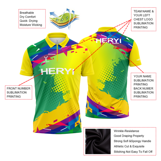 Custom logo Polyester Sublimated Quick Dry Sports Tennis Shirts Golf Polo Shirt