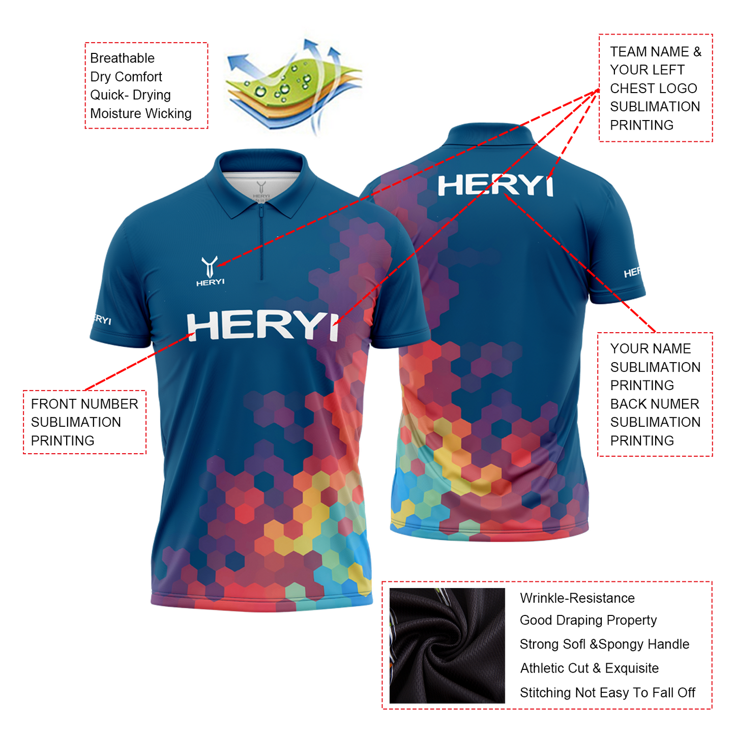 Custom Men's Golf Polo T-Shirts Short Sleeve Plain Polyester V-Neck Printed Logo Casual Style Plus Size Knitted Fabric